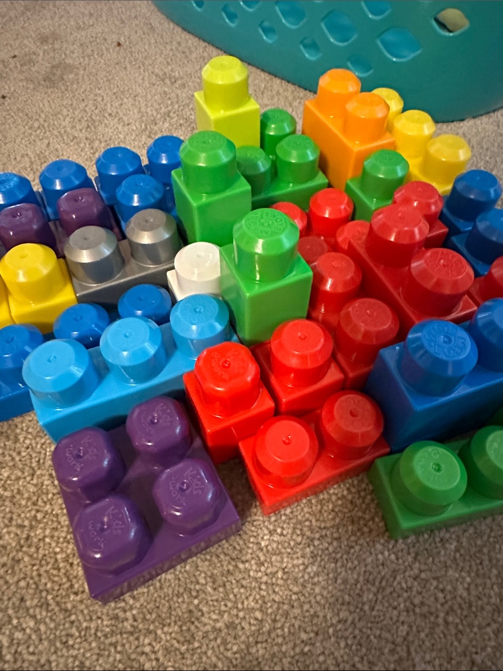 Classic Colorful Building Blocks Set - Red, Blue, Green, Purple, Yellow